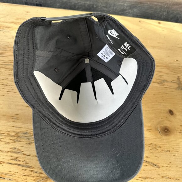 NEW Men's Size M/L Nike Club Dri-Fit Iron Grey Baseball Cap Hat Golf Swoosh NWT - Picture 4 of 4